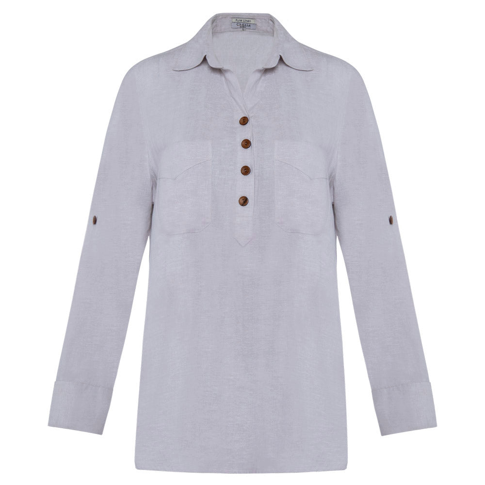 Women's Pure Linen Top (LIN-1236|A1582)        
