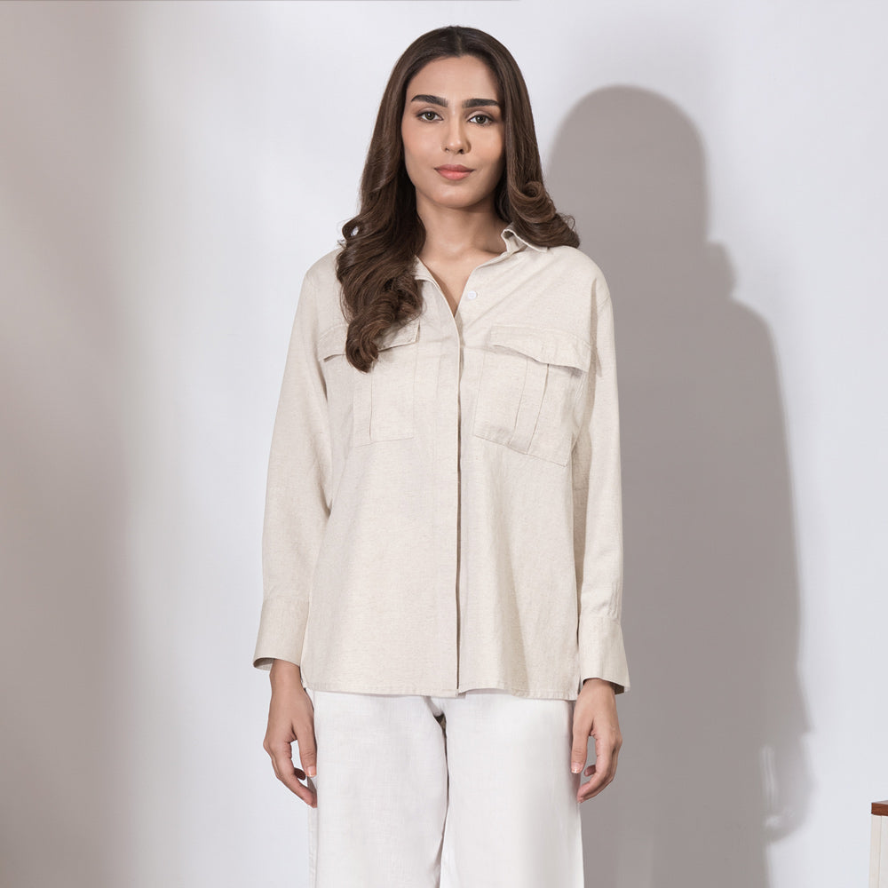 Women's Pure Linen Top (LIN-1281|1727)        