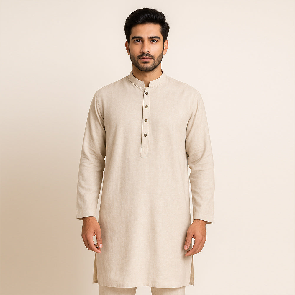 Men's Pure Linen Kurta (LIN-1445|KRT/1)        