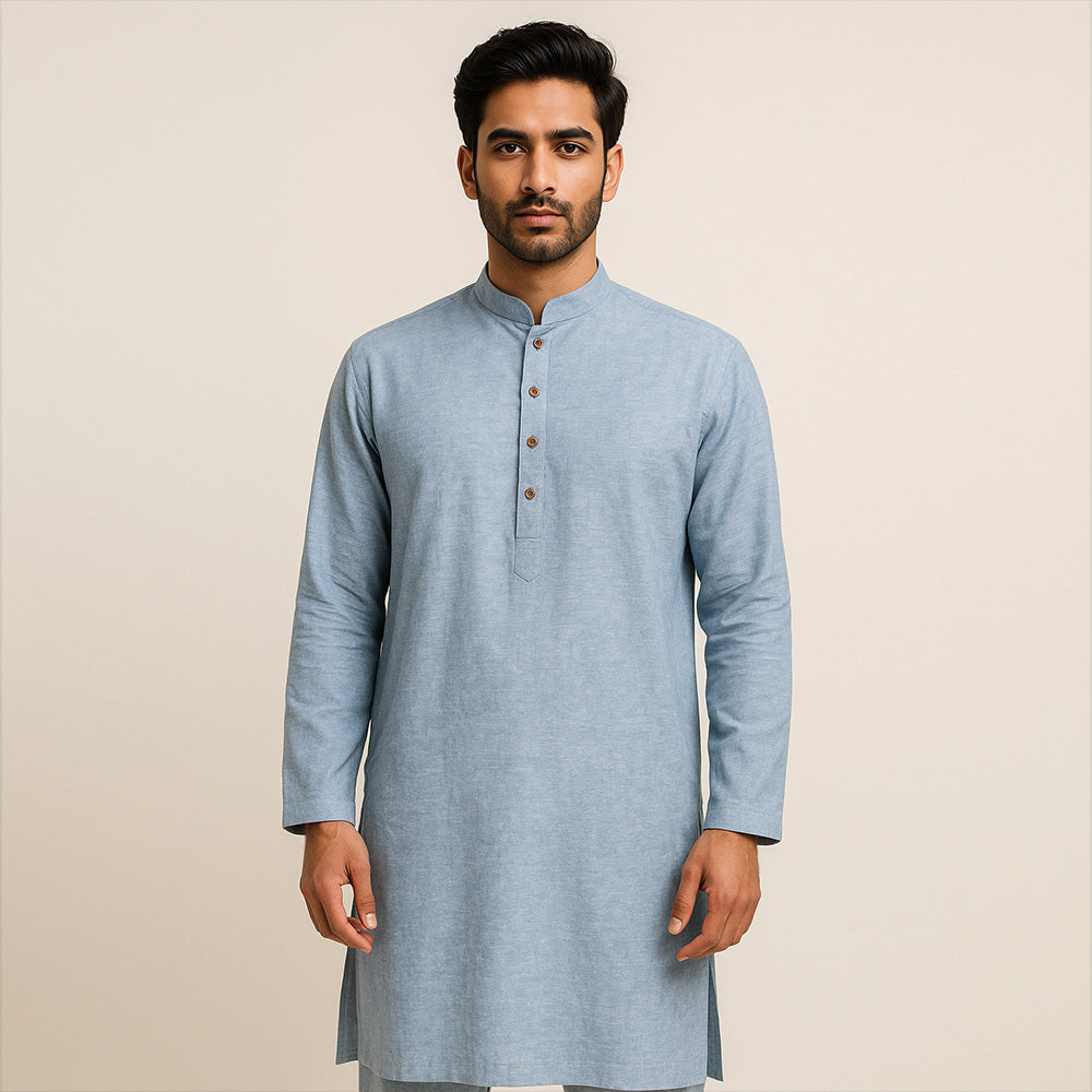 Men's Pure Linen Kurta (LIN-1453|KRT/1)        