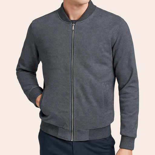 Men's Microfiber Bomber Jacket (KNT-86|BR3)       